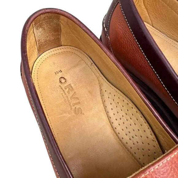 Orvis Two Toned Leather Men’s 10.5 Loafers Dress Shoes Slip On