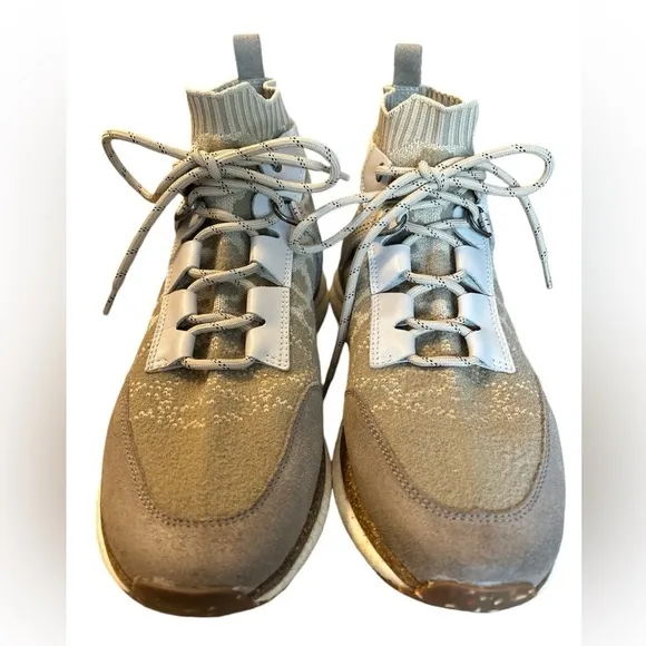 OTBT HYBRID in KHAKI Knit and Leather High Top Sneakers - Size 10