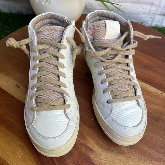 P448 high top white patent leather sneakers Medusa color size 35 US 5