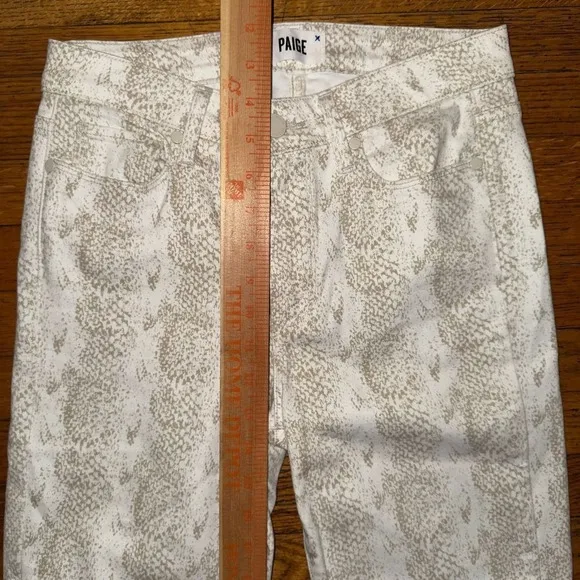 Paige Hoxton Ankle Skinny Jeans Snakeskin Print Neutral Size 26