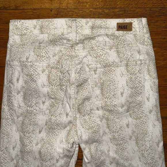 Paige Hoxton Ankle Skinny Jeans Snakeskin Print Neutral Size 26