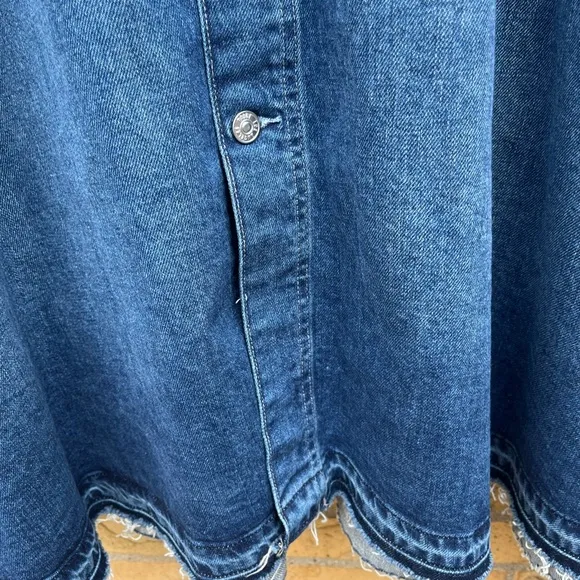 Paige Maren Button Front Denim Keiko Midi Maxi Jean Skirt Sz 28