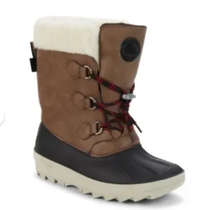 Pajar Marcel Brown Waterproof Faux Fur Winter Snow Boots Boys 1 NEW