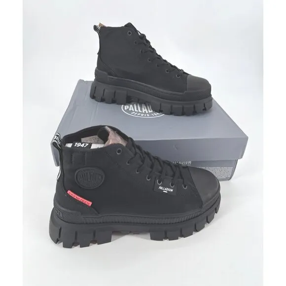 Palladium Revolt Hi TX Womens  Ankle Boot Black Size 9 Chunky New Lace Up