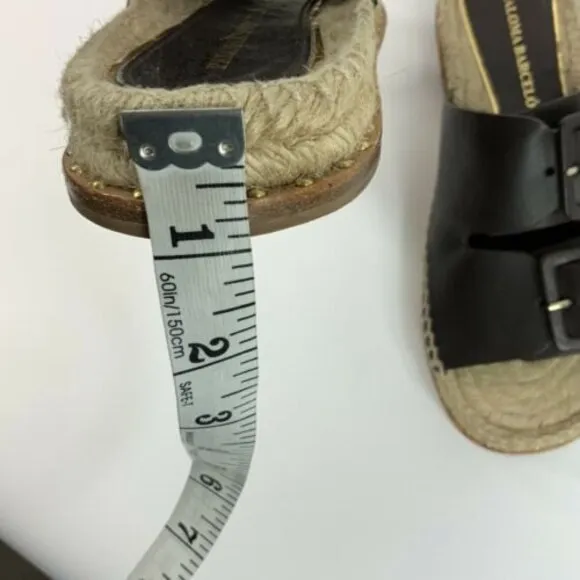 Paloma Barceló Size 38 US 7.5 Brown All Leather Espadrille Flats Spain