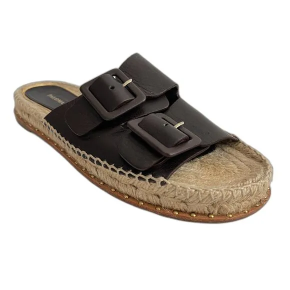 Paloma Barceló Size 38 US 7.5 Brown All Leather Espadrille Flats Spain