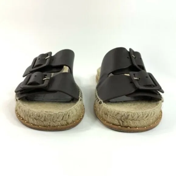 Paloma Barceló Size 38 US 7.5 Brown All Leather Espadrille Flats Spain