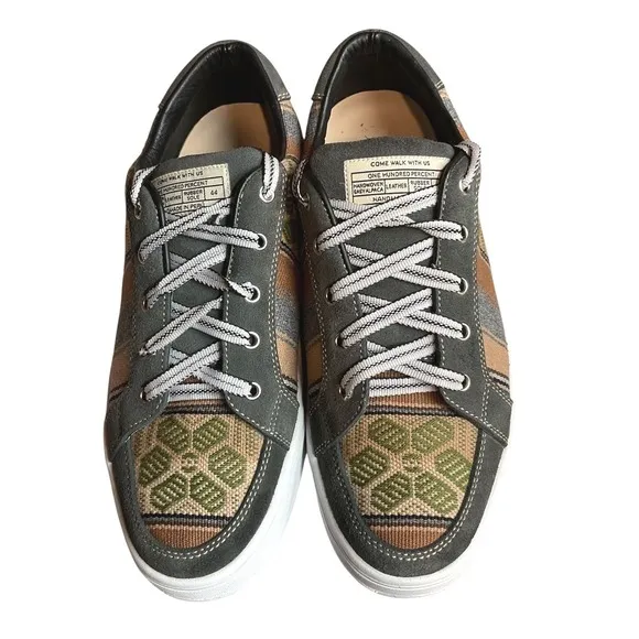 PASSERI Men's Artesano de Flores Olive Sneakers Woven Size 44 Casual Comfort