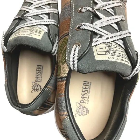 PASSERI Men's Artesano de Flores Olive Sneakers Woven Size 44 Casual Comfort
