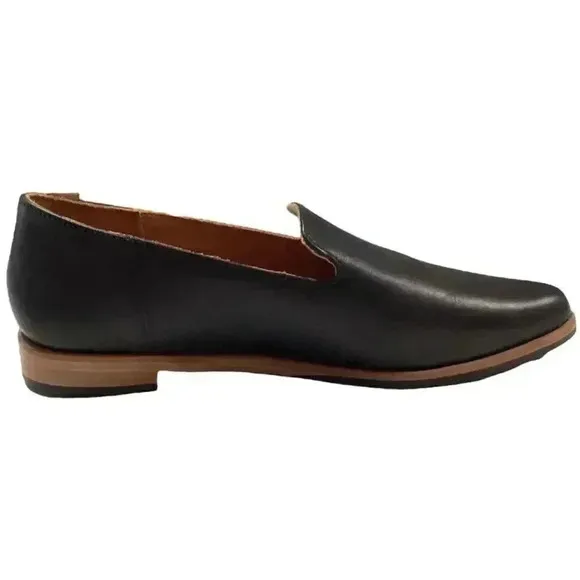 Patina By Portland Leather Goods Womens 6.5 Rounded Loafers Black Slip On Tucson