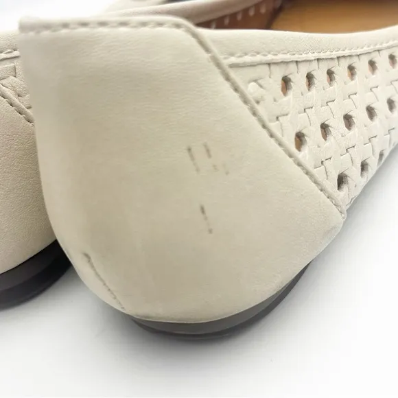PATRICIA NASH Bettina Bone Laser Side Cutout Bow Detail Ballet Flats, Size 7.5