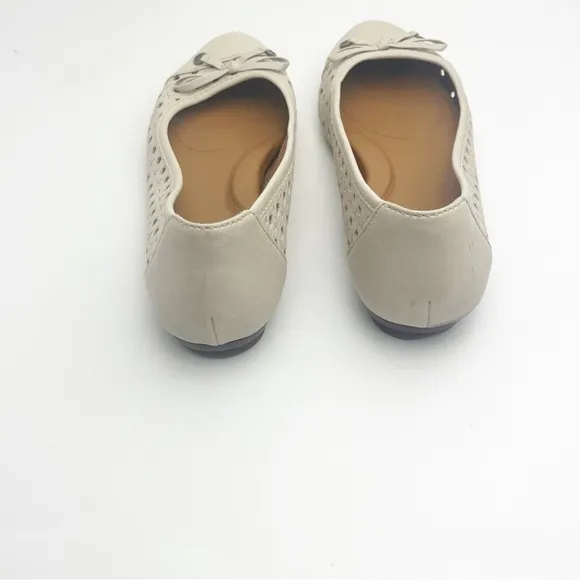 PATRICIA NASH Bettina Bone Laser Side Cutout Bow Detail Ballet Flats, Size 7.5
