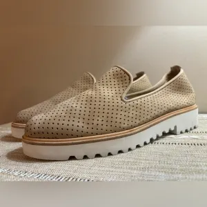 PAUL GREEN Cailey Tan Perforated Platform Loafers Women’s Size 8.5 (6)