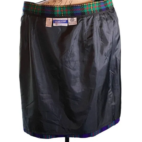 Pendleton Old Money Womens 12 Vintage Wrap Pleated Tartan Plaid Wool Skirt