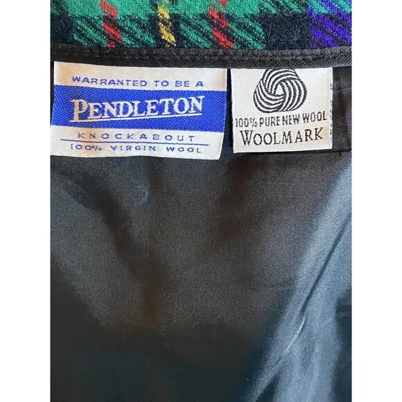 Pendleton Old Money Womens 12 Vintage Wrap Pleated Tartan Plaid Wool Skirt