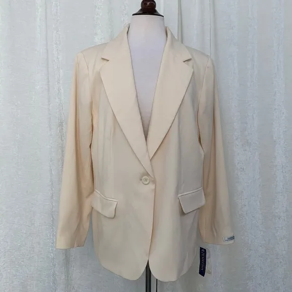 Pendleton Plus 100% Virgin Wool Ivory Cream Blazer NWT 20W