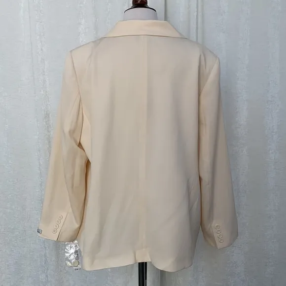 Pendleton Plus 100% Virgin Wool Ivory Cream Blazer NWT 20W