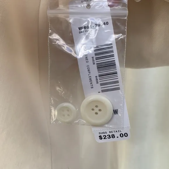 Pendleton Plus 100% Virgin Wool Ivory Cream Blazer NWT 20W