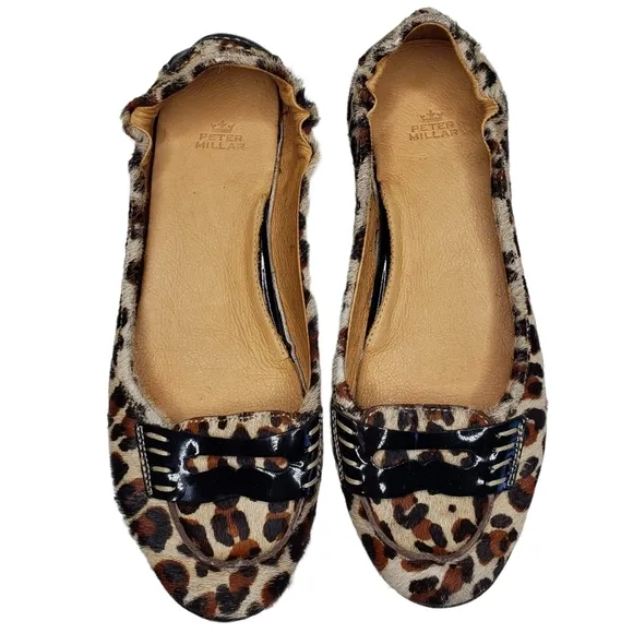 Peter Millar | Leopard Calf Hair Slip On Flats 7.5