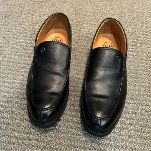 Philipp Plein Black Leather Loafers Fight Club Men's Size 40 US 7 Made In Italy
