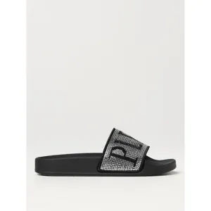 Philipp Plein Rhinestone Embellished Slides Kids Black Footwear