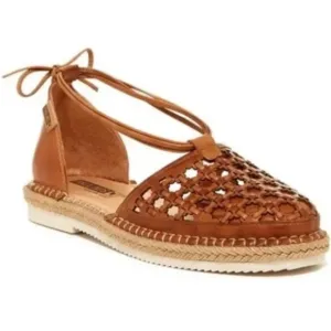 Pikolinos 40 Cadamunt Woven Leather Espadrille Flats in Brown