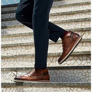 PIKOLINOS Men's Avila Oxford Dress Boots 9.5 Brown Calfskin Leather High Top EUC