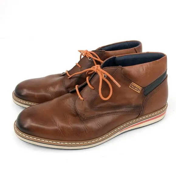PIKOLINOS Men's Avila Oxford Dress Boots 9.5 Brown Calfskin Leather High Top EUC