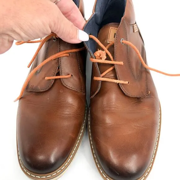 PIKOLINOS Men's Avila Oxford Dress Boots 9.5 Brown Calfskin Leather High Top EUC