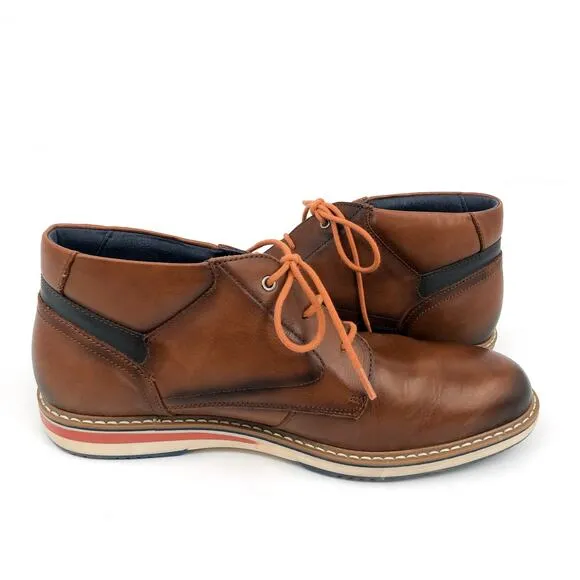 PIKOLINOS Men's Avila Oxford Dress Boots 9.5 Brown Calfskin Leather High Top EUC