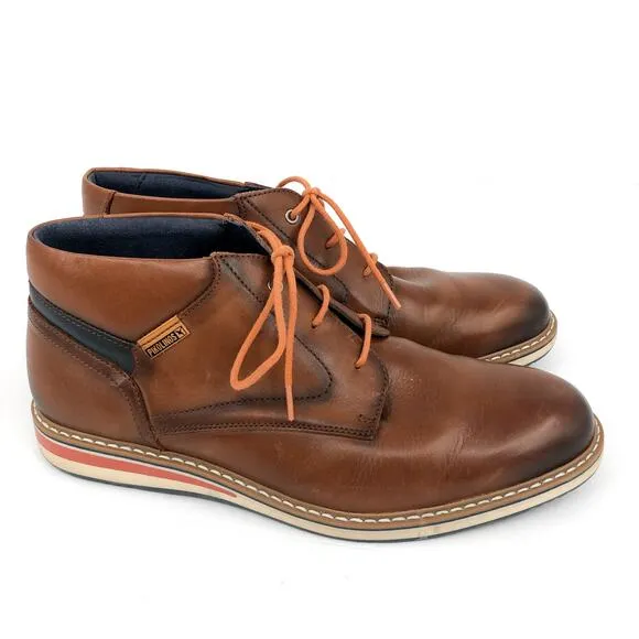PIKOLINOS Men's Avila Oxford Dress Boots 9.5 Brown Calfskin Leather High Top EUC