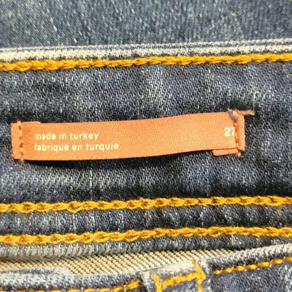 Pilcro Anthropologie Slim Boyfriend Denim Jean Mid Rise Straight Blue Size 27