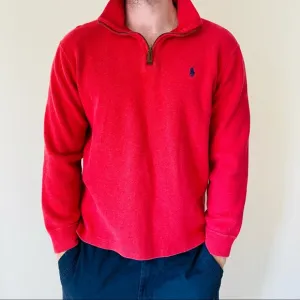 Polo Ralph Lauren 100% cotton zip up french rib mock neck sweater
