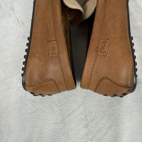 Polo Ralph Lauren Driving Mocs Mens 10.5D Beige Brown Loafers Wes II-SO-DRV