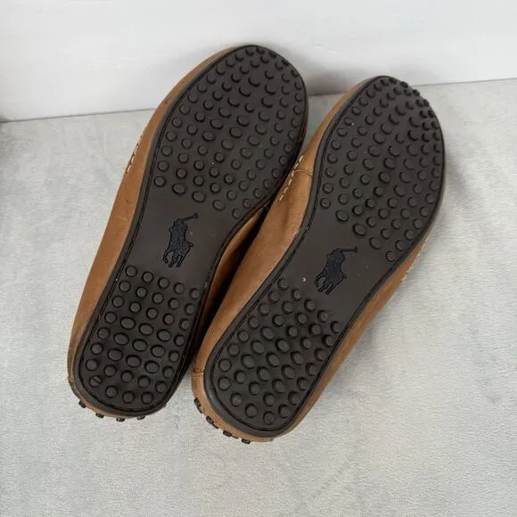 Polo Ralph Lauren Driving Mocs Mens 10.5D Beige Brown Loafers Wes II-SO-DRV