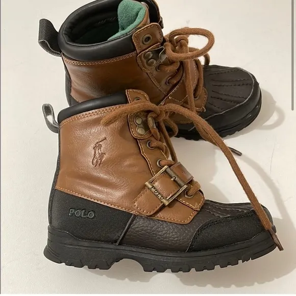 Polo Ralph Lauren Kids Colbey Mid Il Boots Brown and Black Size 12