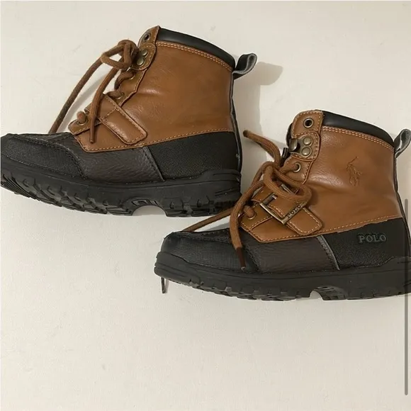Polo Ralph Lauren Kids Colbey Mid Il Boots Brown and Black Size 12