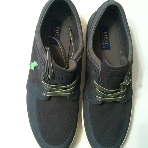 POLO RALPH LAUREN MENS NEW GRAY TECH NUBUCK UPPER FASHION SNEAKERS SIZE: 11D