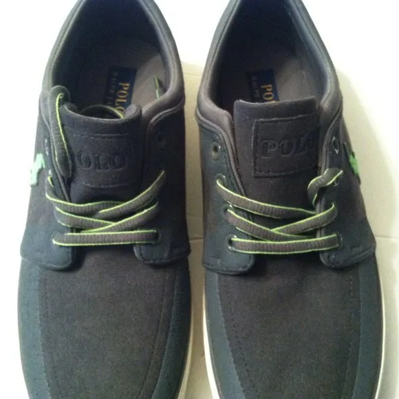 POLO RALPH LAUREN MENS NEW GRAY TECH NUBUCK UPPER FASHION SNEAKERS SIZE: 11D