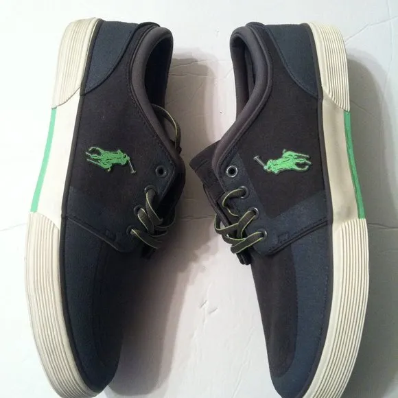 POLO RALPH LAUREN MENS NEW GRAY TECH NUBUCK UPPER FASHION SNEAKERS SIZE: 11D