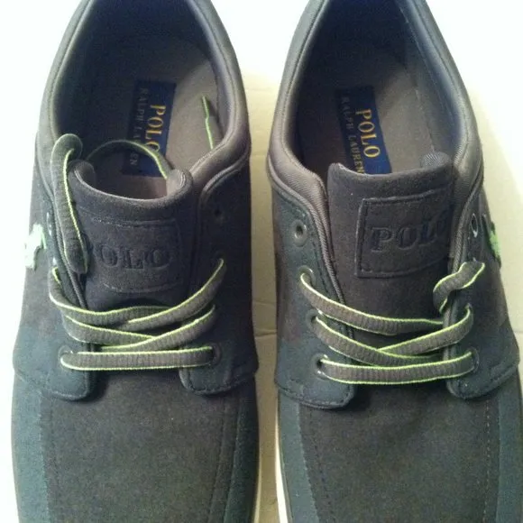 POLO RALPH LAUREN MENS NEW GRAY TECH NUBUCK UPPER FASHION SNEAKERS SIZE: 11D