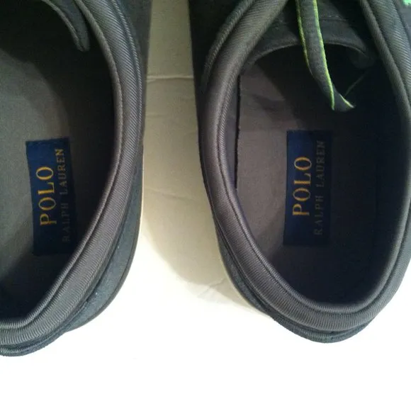 POLO RALPH LAUREN MENS NEW GRAY TECH NUBUCK UPPER FASHION SNEAKERS SIZE: 11D