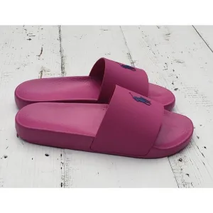 Polo Ralph Lauren Mens Size 15 Everyday Slides Sandals Pink Fuchsia Logo NEW