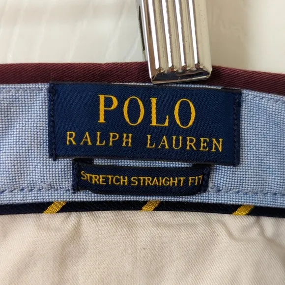Polo Ralph Lauren Preppy Stretch Straight Fit Twill Chino Pants Burgundy 34/32