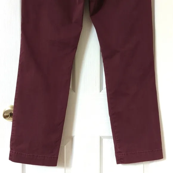 Polo Ralph Lauren Preppy Stretch Straight Fit Twill Chino Pants Burgundy 34/32