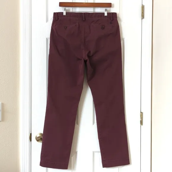 Polo Ralph Lauren Preppy Stretch Straight Fit Twill Chino Pants Burgundy 34/32