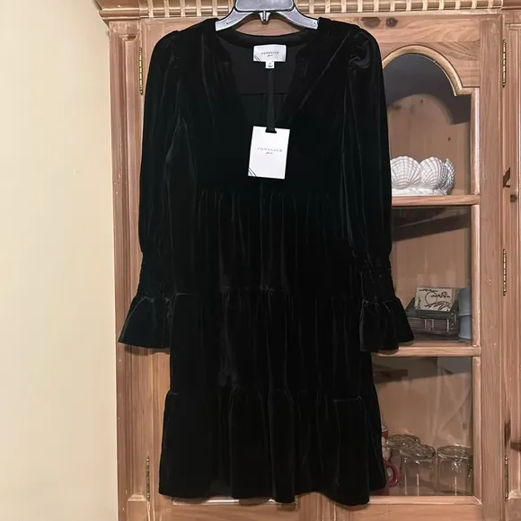 Pomander Place Black Velvet Kenzo Dress