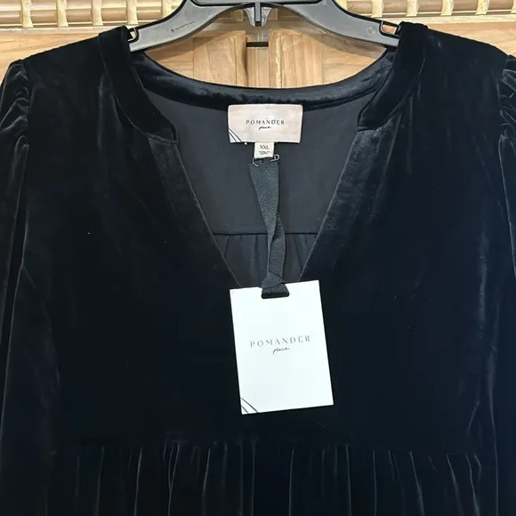 Pomander Place Black Velvet Kenzo Dress