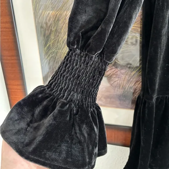 POMANDER PLACE Black Velvet Kenzo Tired Mini Dress