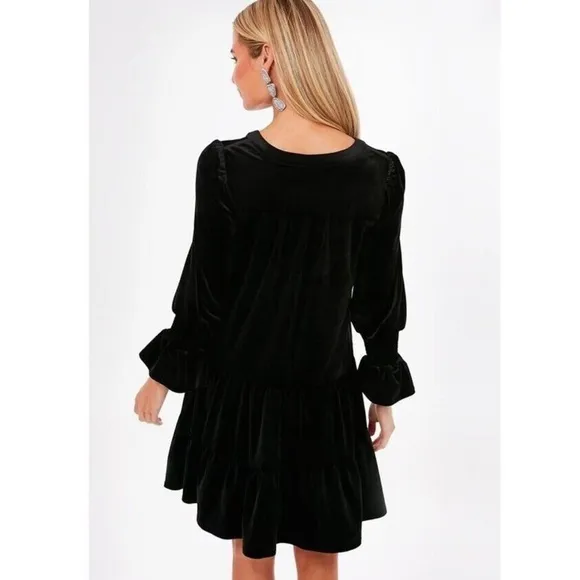 POMANDER PLACE Black Velvet Kenzo Tired Mini Dress